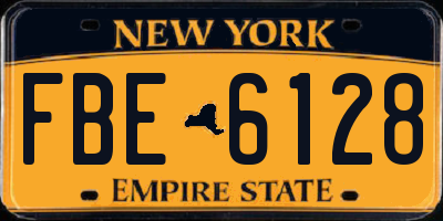 NY license plate FBE6128