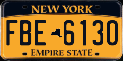 NY license plate FBE6130