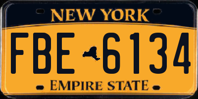 NY license plate FBE6134