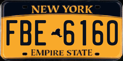 NY license plate FBE6160