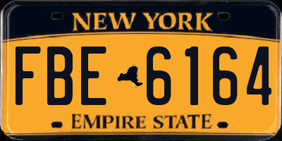 NY license plate FBE6164