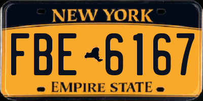 NY license plate FBE6167