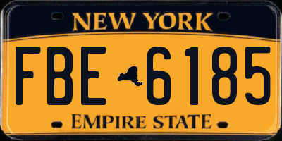 NY license plate FBE6185