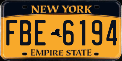 NY license plate FBE6194