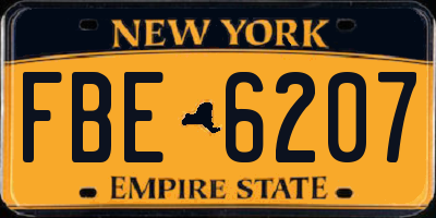 NY license plate FBE6207
