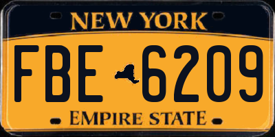 NY license plate FBE6209