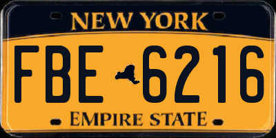 NY license plate FBE6216