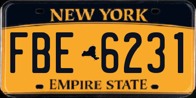 NY license plate FBE6231