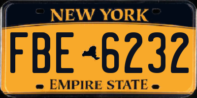 NY license plate FBE6232