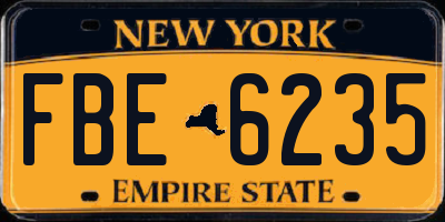 NY license plate FBE6235