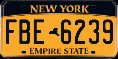 NY license plate FBE6239