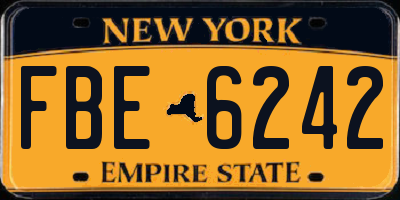 NY license plate FBE6242