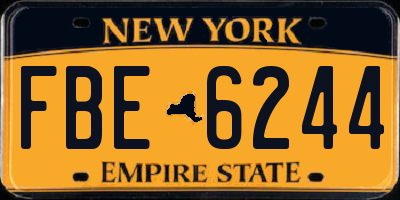 NY license plate FBE6244