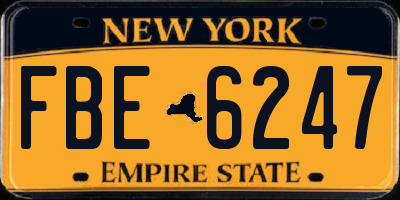 NY license plate FBE6247