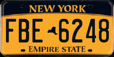 NY license plate FBE6248