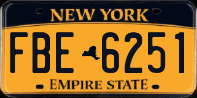 NY license plate FBE6251