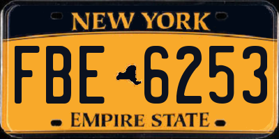 NY license plate FBE6253