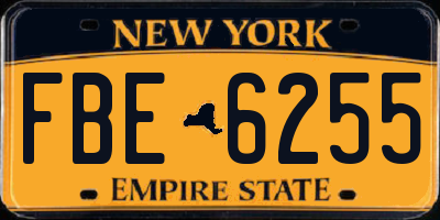 NY license plate FBE6255