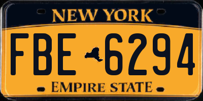 NY license plate FBE6294