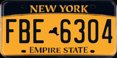 NY license plate FBE6304