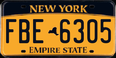 NY license plate FBE6305