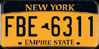 NY license plate FBE6311