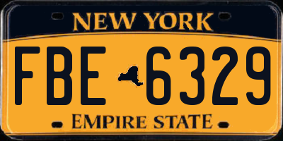 NY license plate FBE6329