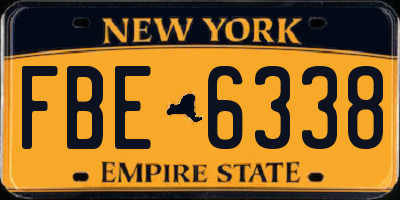 NY license plate FBE6338
