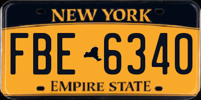NY license plate FBE6340
