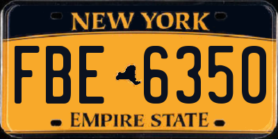 NY license plate FBE6350