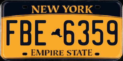NY license plate FBE6359