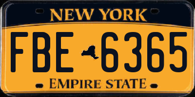 NY license plate FBE6365