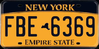 NY license plate FBE6369