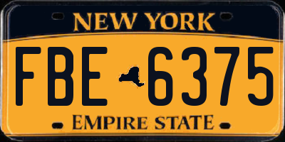 NY license plate FBE6375