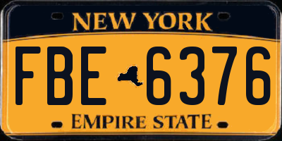 NY license plate FBE6376