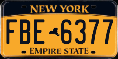 NY license plate FBE6377