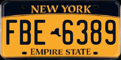 NY license plate FBE6389