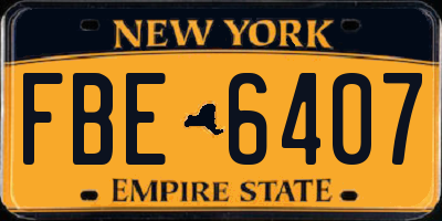 NY license plate FBE6407