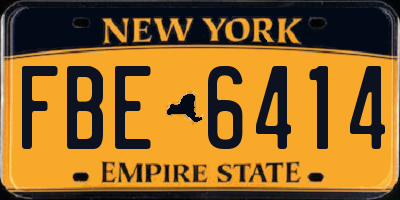 NY license plate FBE6414