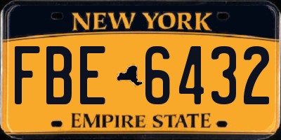NY license plate FBE6432