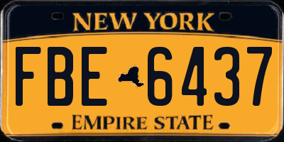 NY license plate FBE6437