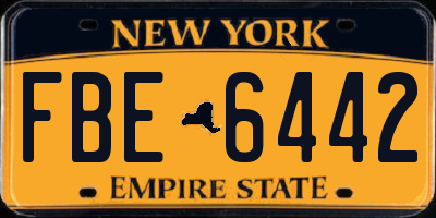NY license plate FBE6442