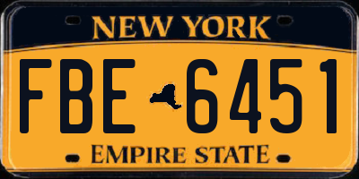 NY license plate FBE6451