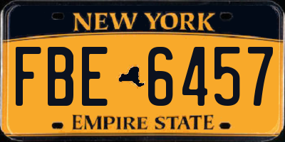 NY license plate FBE6457