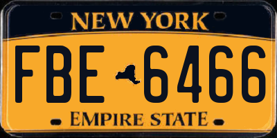 NY license plate FBE6466