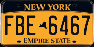 NY license plate FBE6467
