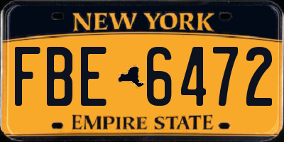 NY license plate FBE6472