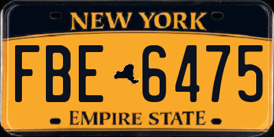 NY license plate FBE6475