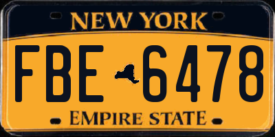 NY license plate FBE6478