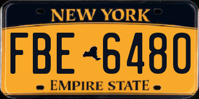 NY license plate FBE6480